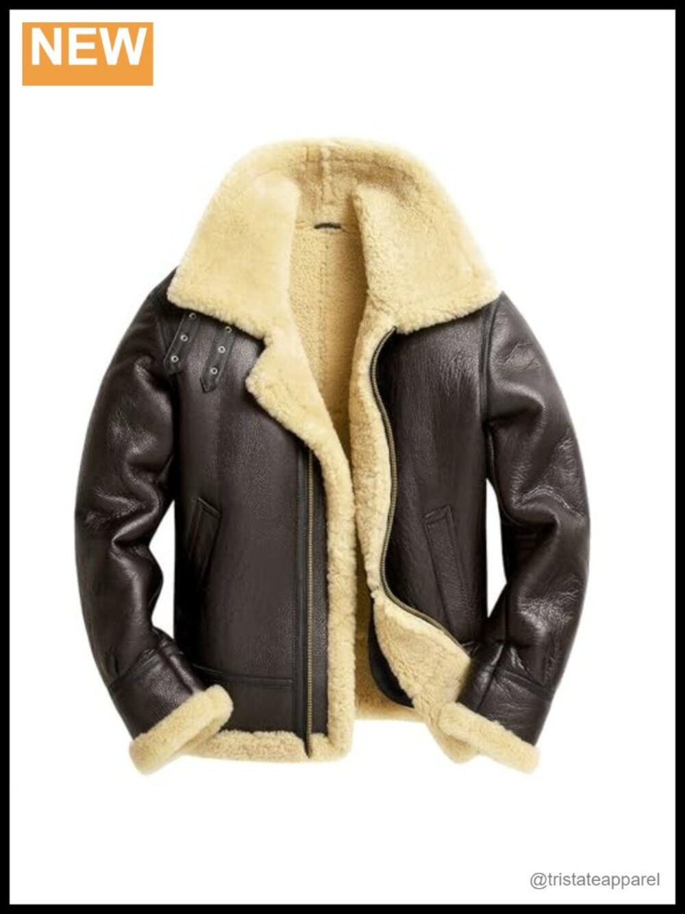 Men's B3 Bomber Jacket Genuine Leather Sheepskin Aviator Pilot Coat